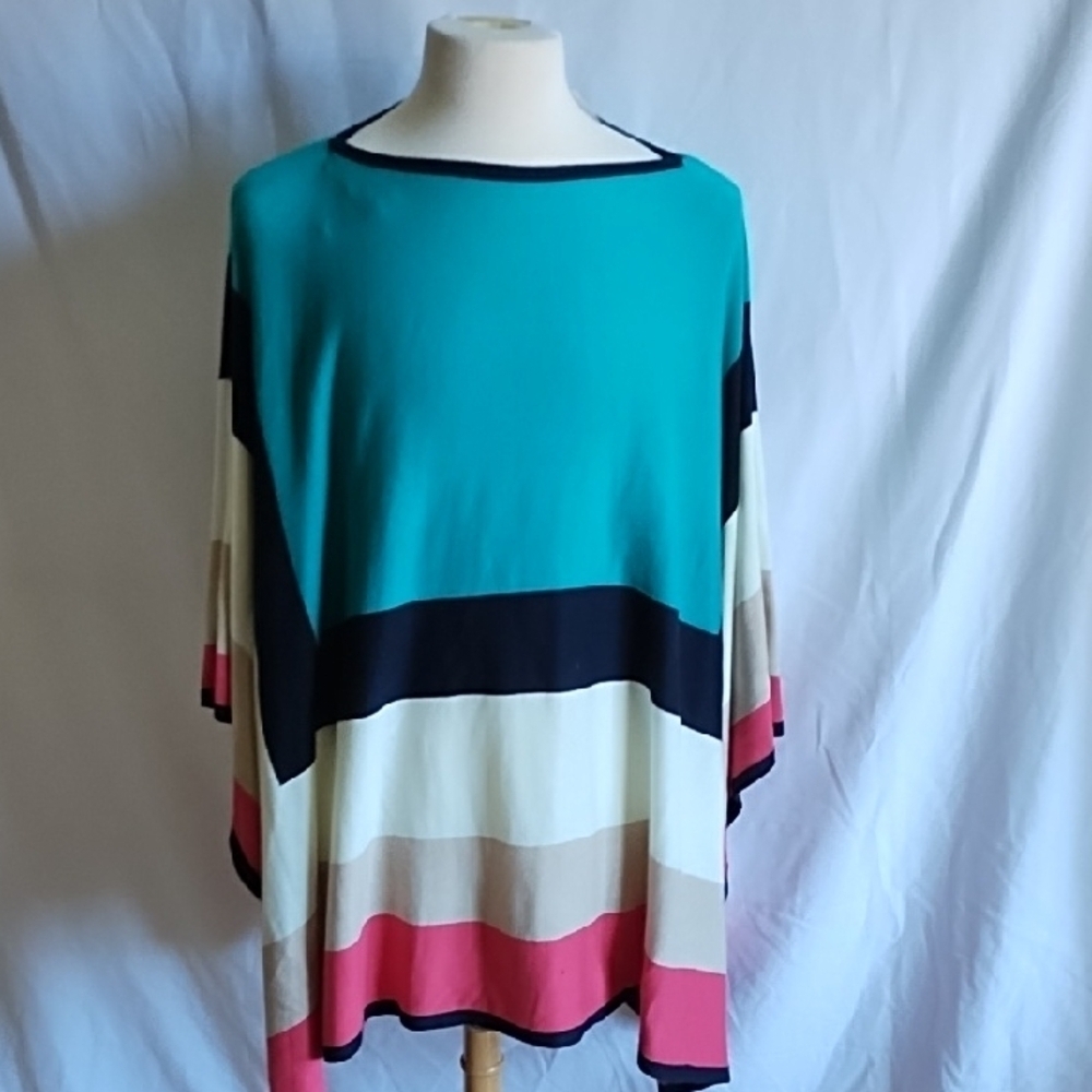 Rafaela multi colored poncho one size